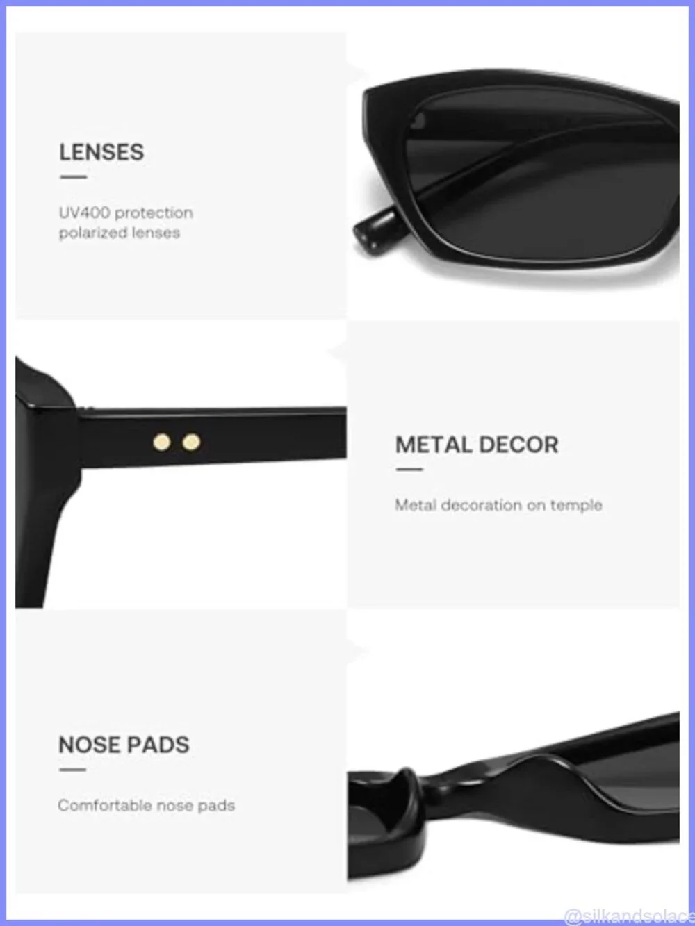 Cat Eye Polarized Sunglasses UV400 Retro Y2K Rectangle Sunnies